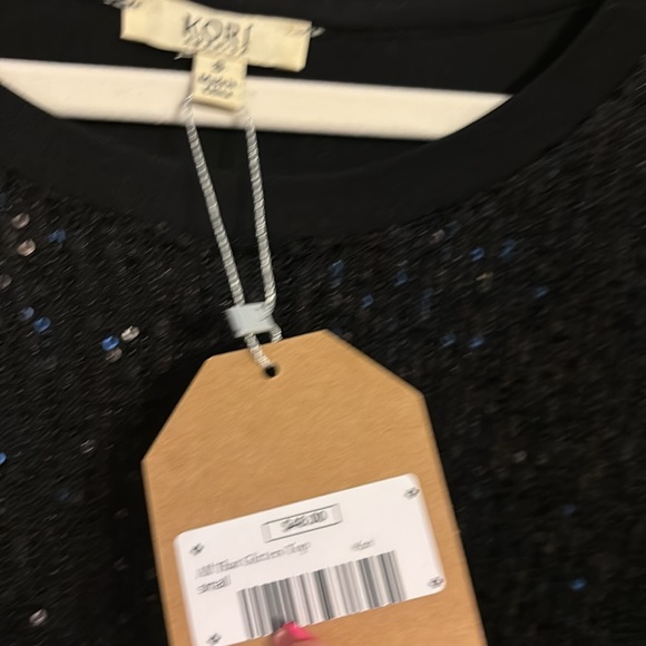 Kori America  All that Glitters Sequin  Top NWT SIZE SMALL  COLOR:BLACK - Picture 4 of 5